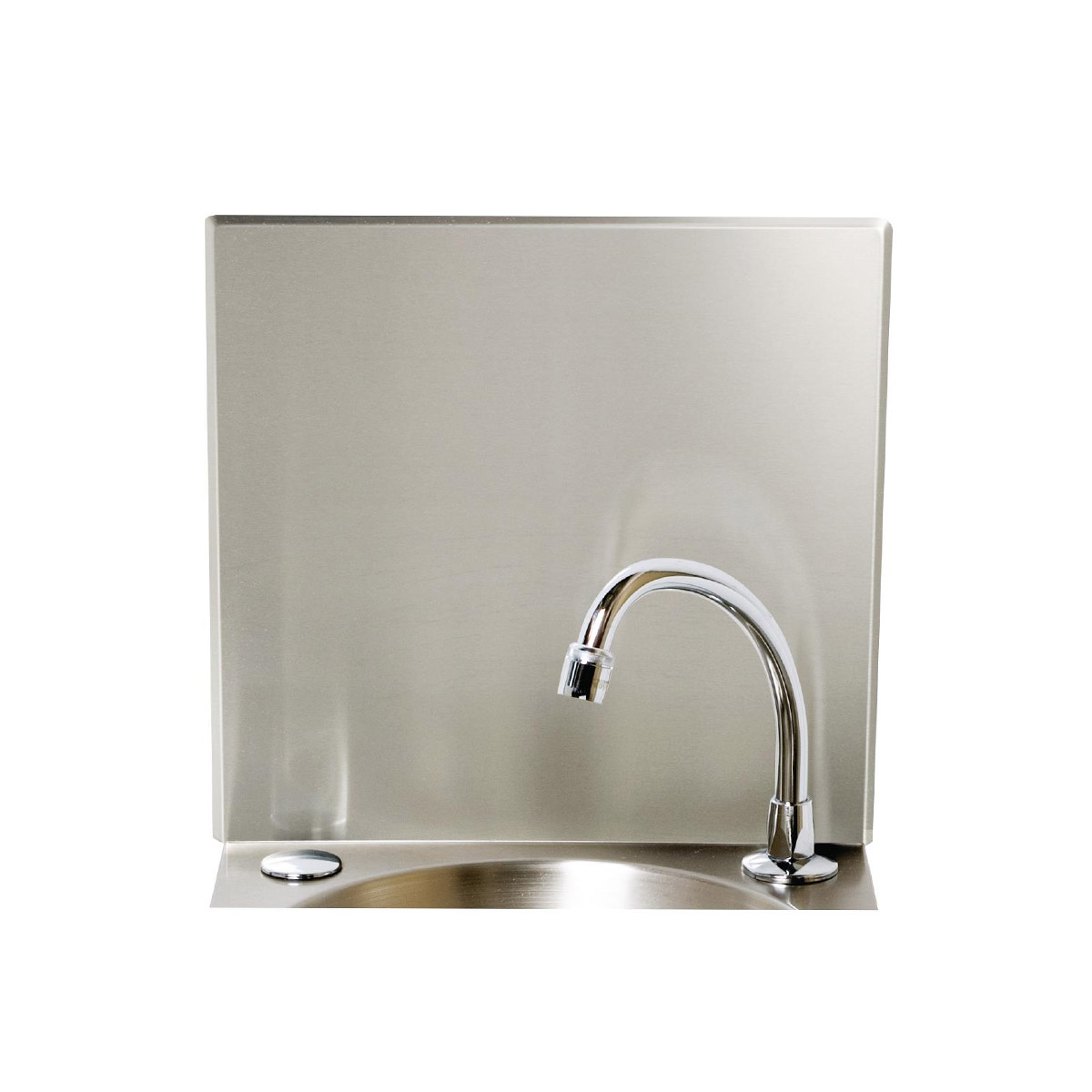 Stainless Steel Splashback Panel Designed For Use With The Basix Knee Operated Sink