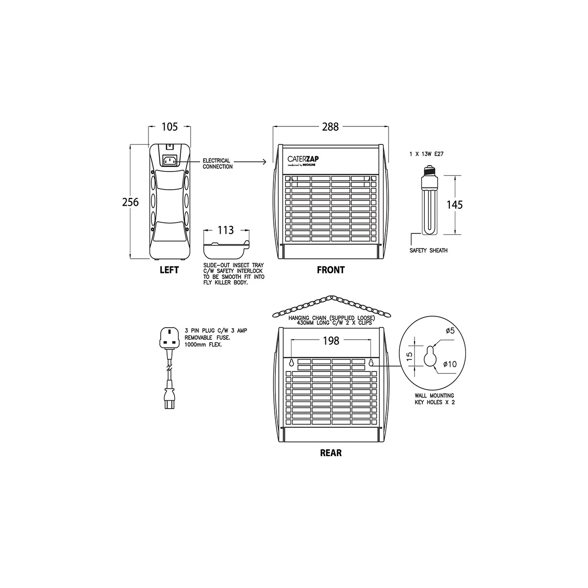Caterzap CZPEPAT20S Flying Insect Killer