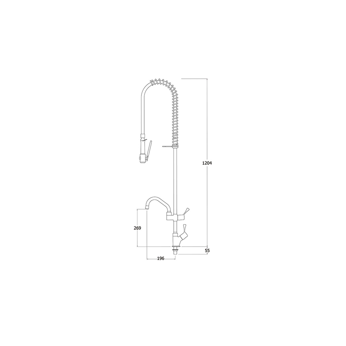 AquaTechnix TX-PR-10L-ST-BF1 Pre Rinse Spray Hose