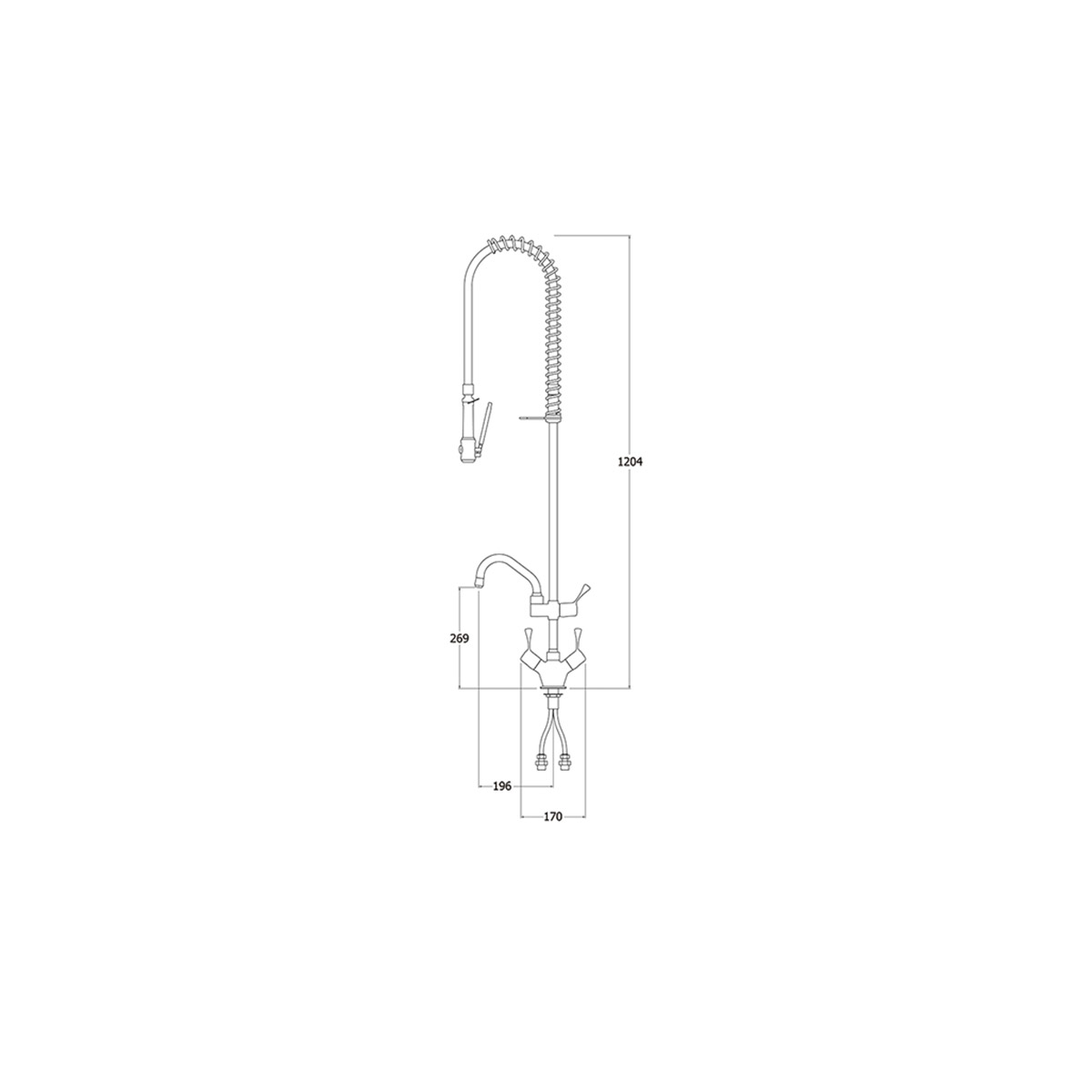 AquaTechnix TX-PR-20L-ST-BF1 Pre Rinse Spray Hose