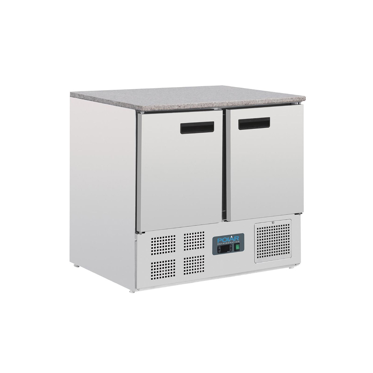 Polar G-Series Double Door Counter Fridge with Granite Work Top 240Ltr