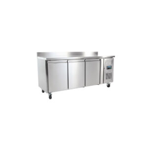 Polar U-Series Triple Door Counter Fridge with Upstand 417Ltr