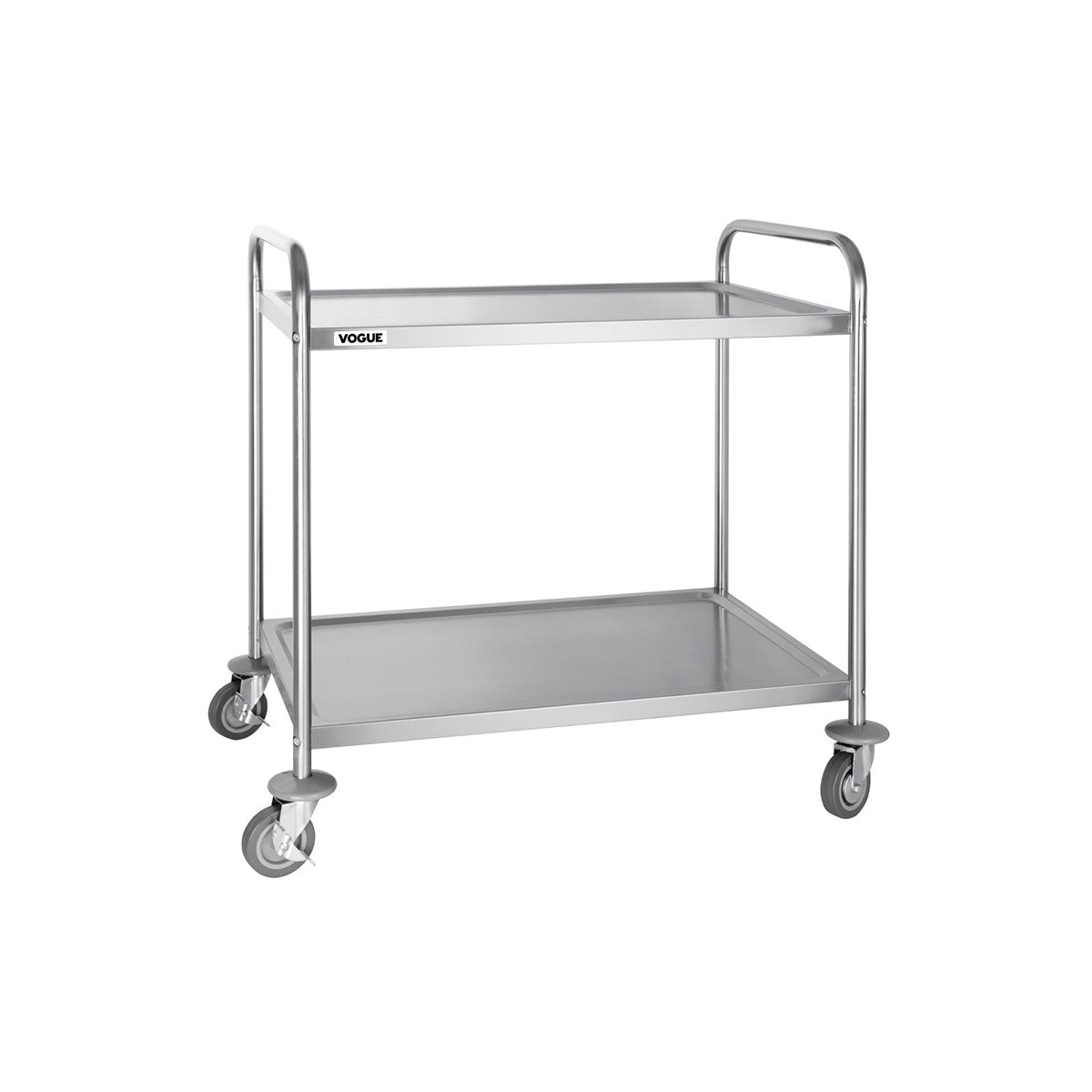 Vogue Stainless Steel 2 Tier Clearing Trolley Large