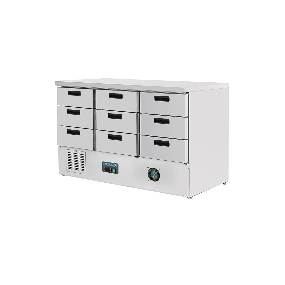 Polar G-Series Refrigerated Counter with 9 Drawers 368Ltr