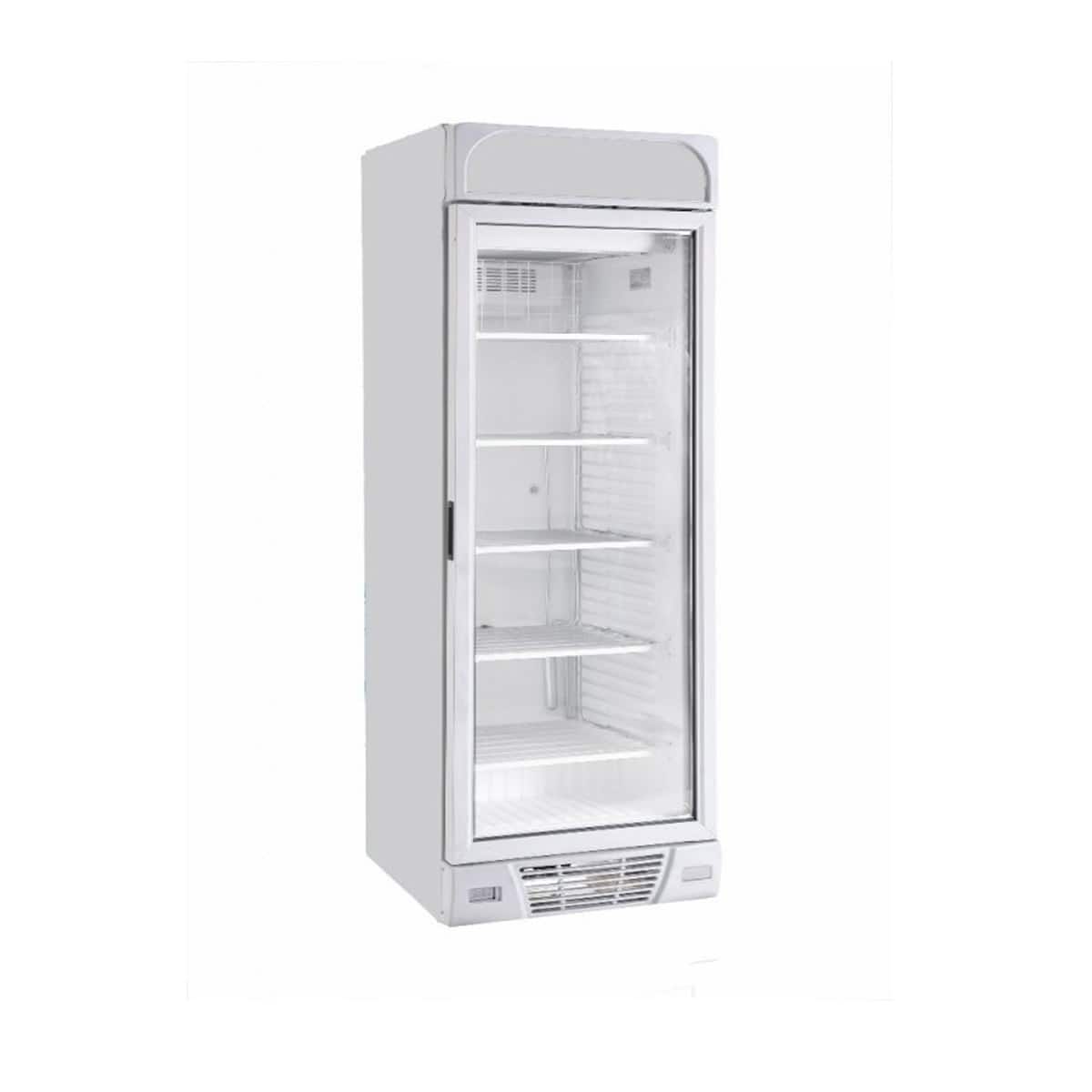 Sterling Pro Green BBVF372-HC White Upright Glass Door Display Freezer 382 Litres